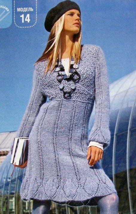 Элегантное платье вязание спицами