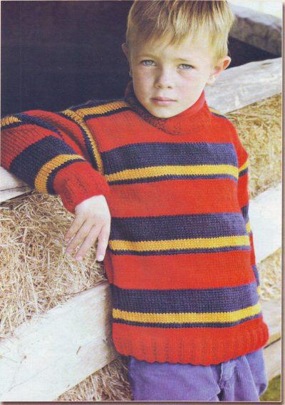 Вязаный пуловер для мальчика 6 лет