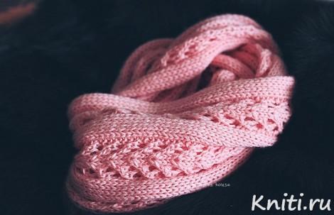 Розовый шарф спицами схема бесплатно