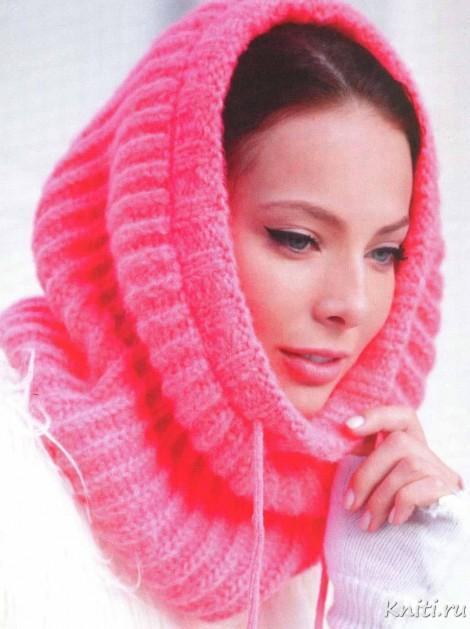 Розовый шарф - хамут