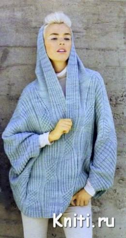 Объемный свитер вязание спицами