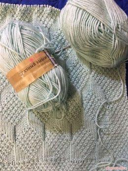 Необычный плед с 3D эффектом спицами