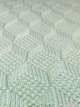 Необычный плед с 3D эффектом спицами