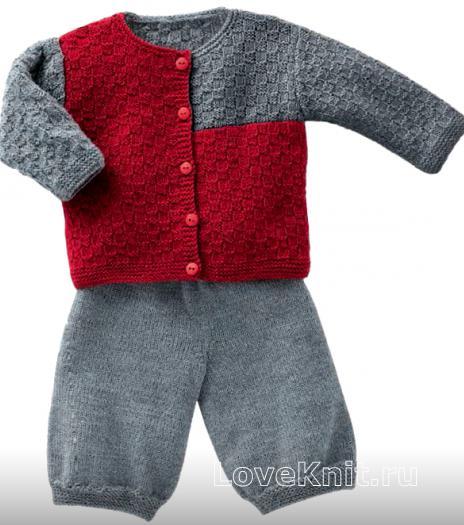Пуловер и клетчатые штаны для малыша 4 лет